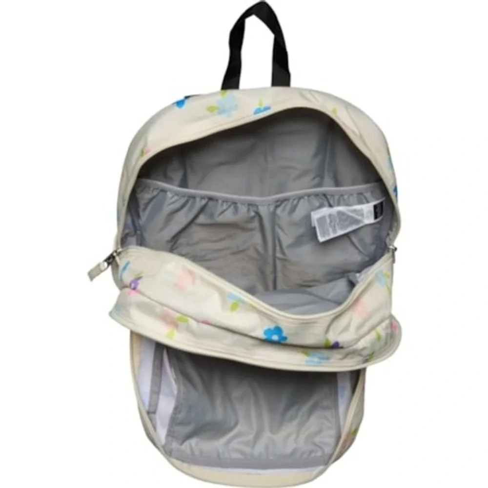 NWT JanSport Duo Pack Backpack Floral Cutout Cream Multi 32L BACK T SCHOOL